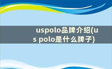 uspolo品牌介绍(us polo是什么牌子)